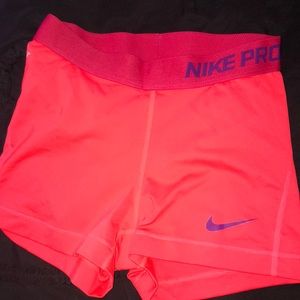 Women’s Coral Colored Nike Pro Shorts